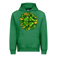 Emerald St. Patricks Sunflower With Clover Urban Hoodie - BundleAndBundleShop