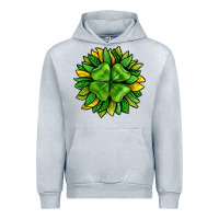 Heather Grey St. Patricks Sunflower With Clover Urban Hoodie - BundleAndBundleShop