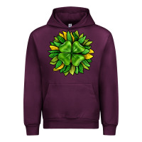 Mauve Wine St. Patricks Sunflower With Clover Urban Hoodie - BundleAndBundleShop