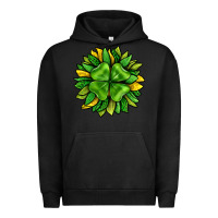 Pigment Black St. Patricks Sunflower With Clover Urban Hoodie - BundleAndBundleShop