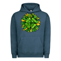 Pigment Midnight Navy St. Patricks Sunflower With Clover Urban Hoodie - BundleAndBundleShop