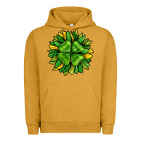 Pigment Peanut Butter St. Patricks Sunflower With Clover Urban Hoodie - BundleAndBundleShop