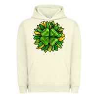 Pigment Pistachio St. Patricks Sunflower With Clover Urban Hoodie - BundleAndBundleShop