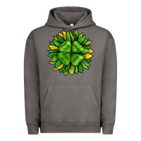 Pigment Tornado St. Patricks Sunflower With Clover Urban Hoodie - BundleAndBundleShop