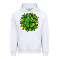 White St. Patricks Sunflower With Clover Urban Hoodie - BundleAndBundleShop