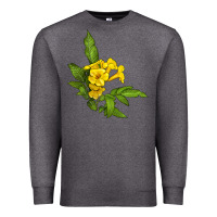 Charcoal Heather yellow elder flower Premium Sweatshirt - LillyAllenDesigns