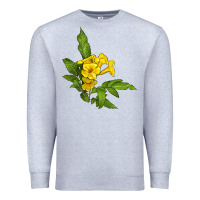 Heather Grey yellow elder flower Premium Sweatshirt - LillyAllenDesigns