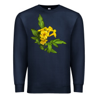 Navy yellow elder flower Premium Sweatshirt - LillyAllenDesigns