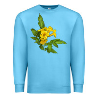 Ocean Blue yellow elder flower Premium Sweatshirt - LillyAllenDesigns