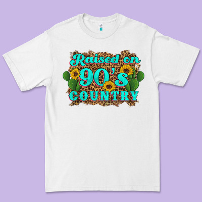 Raised 90's Country Cactus Sunflower's Premium Tee Designed By Artiststas