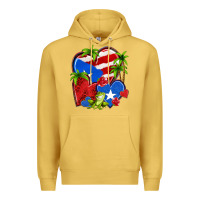 Antique Gold puerto rico hearts Premium Hoodie - NancyCooperArtShop