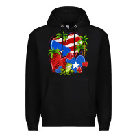 Black puerto rico hearts Premium Hoodie - NancyCooperArtShop