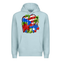 Blue Mist puerto rico hearts Premium Hoodie - NancyCooperArtShop