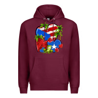 Burgundy puerto rico hearts Premium Hoodie - NancyCooperArtShop