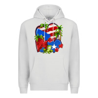 Dove Grey puerto rico hearts Premium Hoodie - NancyCooperArtShop
