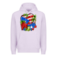 Lilac puerto rico hearts Premium Hoodie - NancyCooperArtShop