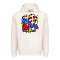 Pale Pink puerto rico hearts Premium Hoodie - NancyCooperArtShop