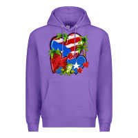 Purple puerto rico hearts Premium Hoodie - NancyCooperArtShop