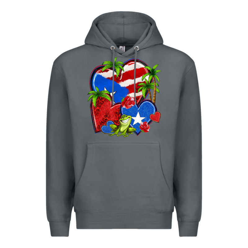 Puerto Rico Hearts Premium Hoodie by NancyCooperArtShop | Teevron
