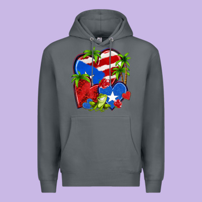 Puerto Rico Hearts Premium Hoodie Designed By Nancycooperartshop
