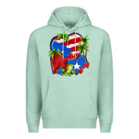 Seafoam puerto rico hearts Premium Hoodie - NancyCooperArtShop