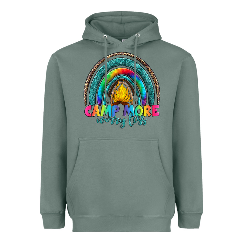 Camp More Worry Less Heavyweight Hoodie by Artiststas | Teevron