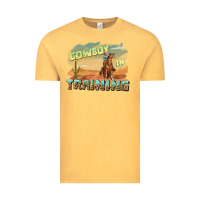 Vintage Mustard cowboy in training Vintage Tee - texasbilliewilder