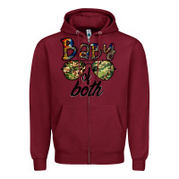 Burgundy baby of both Zipper Hoodie - CowhideDigitalArt