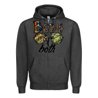 Charcoal Heather baby of both Zipper Hoodie - CowhideDigitalArt
