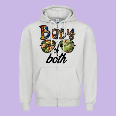 Baby Of Both Zipper Hoodie Designed By Cowhidedigitalart