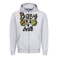 Heather Grey baby of both Zipper Hoodie - CowhideDigitalArt