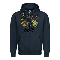 Navy baby of both Zipper Hoodie - CowhideDigitalArt