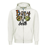 Oatmeal Heather baby of both Zipper Hoodie - CowhideDigitalArt