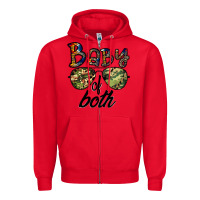 Red baby of both Zipper Hoodie - CowhideDigitalArt
