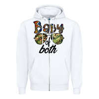 White baby of both Zipper Hoodie - CowhideDigitalArt