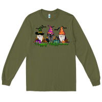 Army Green happy halloween gnome pumpkin Long Sleeve Tee - RanaPortraitStore