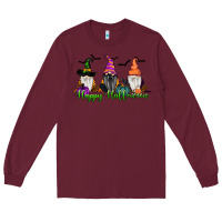 Burgundy happy halloween gnome pumpkin Long Sleeve Tee - RanaPortraitStore
