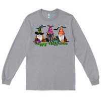 Heather Grey happy halloween gnome pumpkin Long Sleeve Tee - RanaPortraitStore