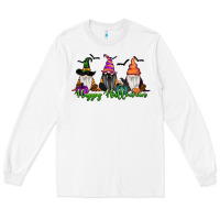 White happy halloween gnome pumpkin Long Sleeve Tee - RanaPortraitStore