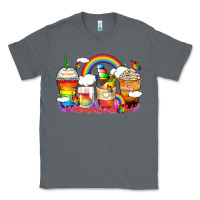 Charcoal Heather rainbow coffee cups Classic Tee - Zillion Design Studio