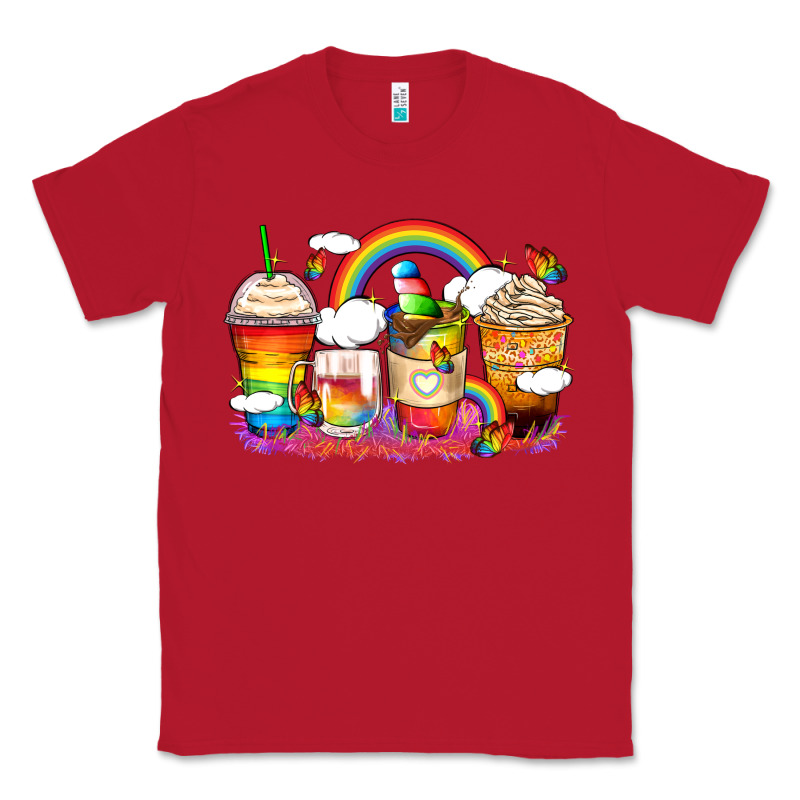 Rainbow Coffee Cups Classic Tee by Zillion Design Studio | Teevron