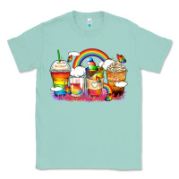 Seafoam rainbow coffee cups Classic Tee - Zillion Design Studio