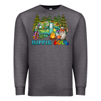 Charcoal Heather hippie soul camping Premium Sweatshirt - BarkalooDesign