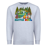 Heather Grey hippie soul camping Premium Sweatshirt - BarkalooDesign