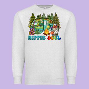 Hippie Soul Camping Premium Sweatshirt Designed By Barkaloodesign