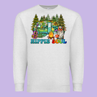 Hippie Soul Camping Premium Sweatshirt Designed By Barkaloodesign