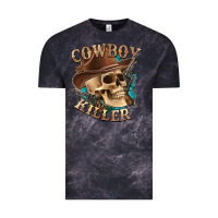 Cloud Black cowboy killer with skull Vintage Tee - texasbilliewilder