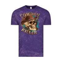 Cloud Purple cowboy killer with skull Vintage Tee - texasbilliewilder