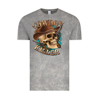 Cloud Rock cowboy killer with skull Vintage Tee - texasbilliewilder