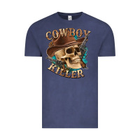 Vintage Denim cowboy killer with skull Vintage Tee - texasbilliewilder